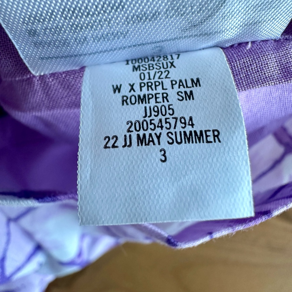 NWT JANIE AND JACK Purple Palm Tropical Romper Shorts - Picture 9 of 11
